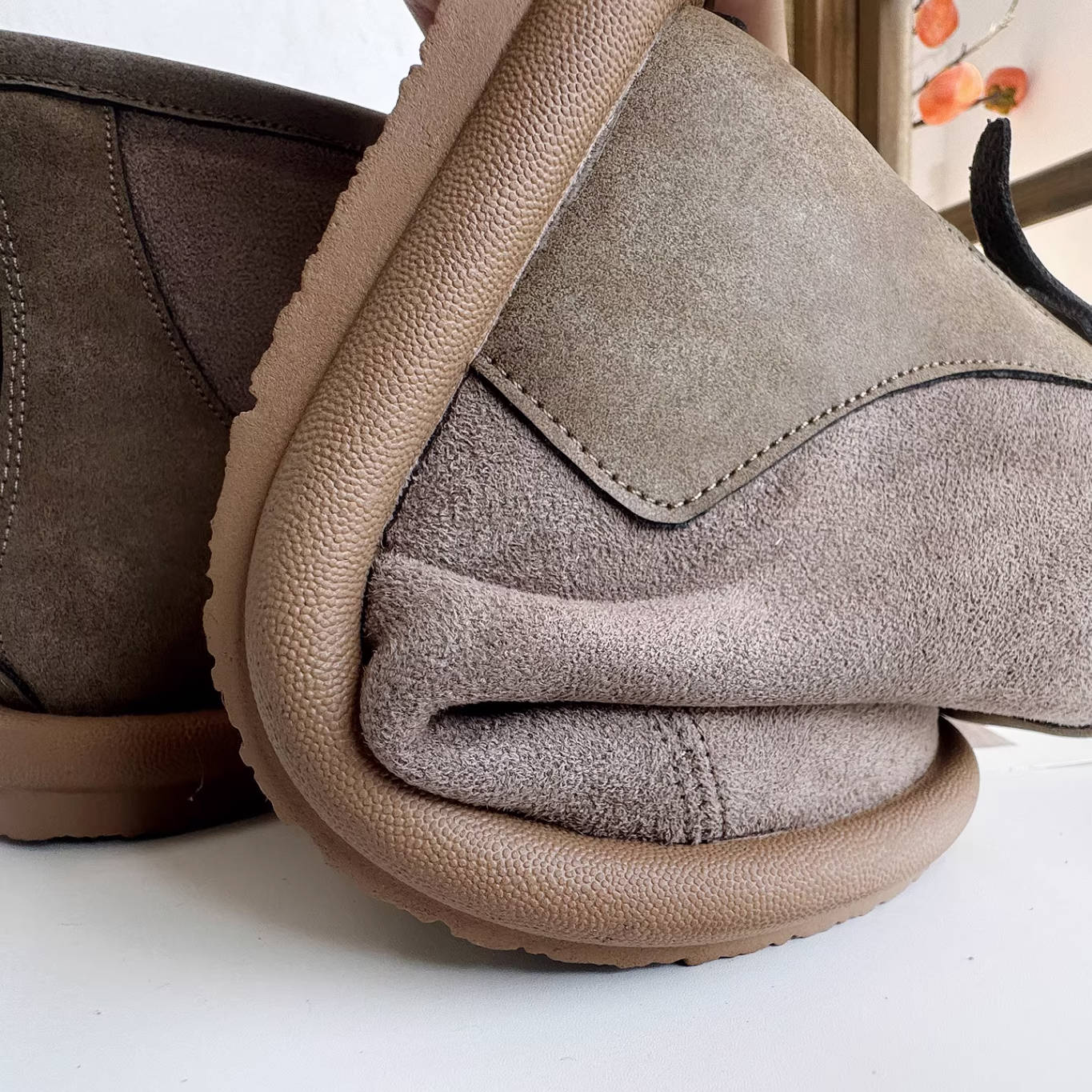 Vintage Simple Leather Sueded Zipper Casual Fleece-Lined Ankle Boots