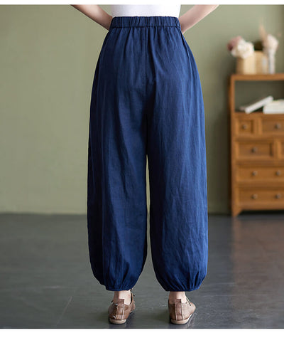 Babakud Women Summer Cotton Linen Bloomers Pants