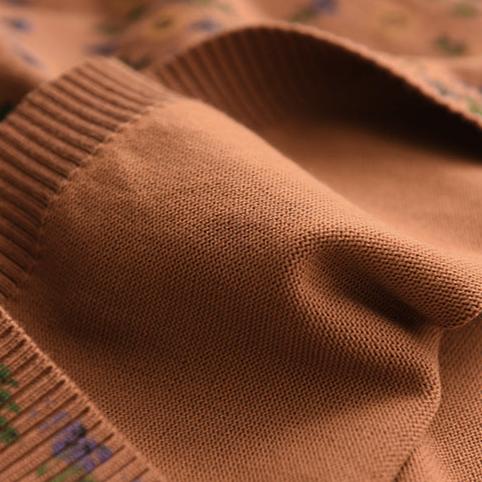 Women Winter Vintage Floral Knit Casual Pullover Sweater