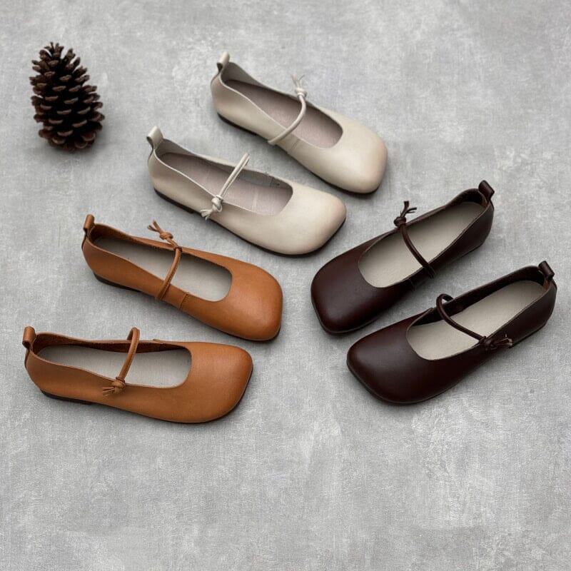2024 Spring Casual Strap Leather Flats