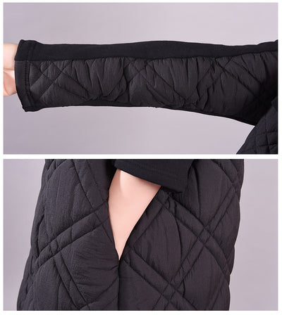 Winter Geometric Quilted Pattern Warmth Turtleneck Dress