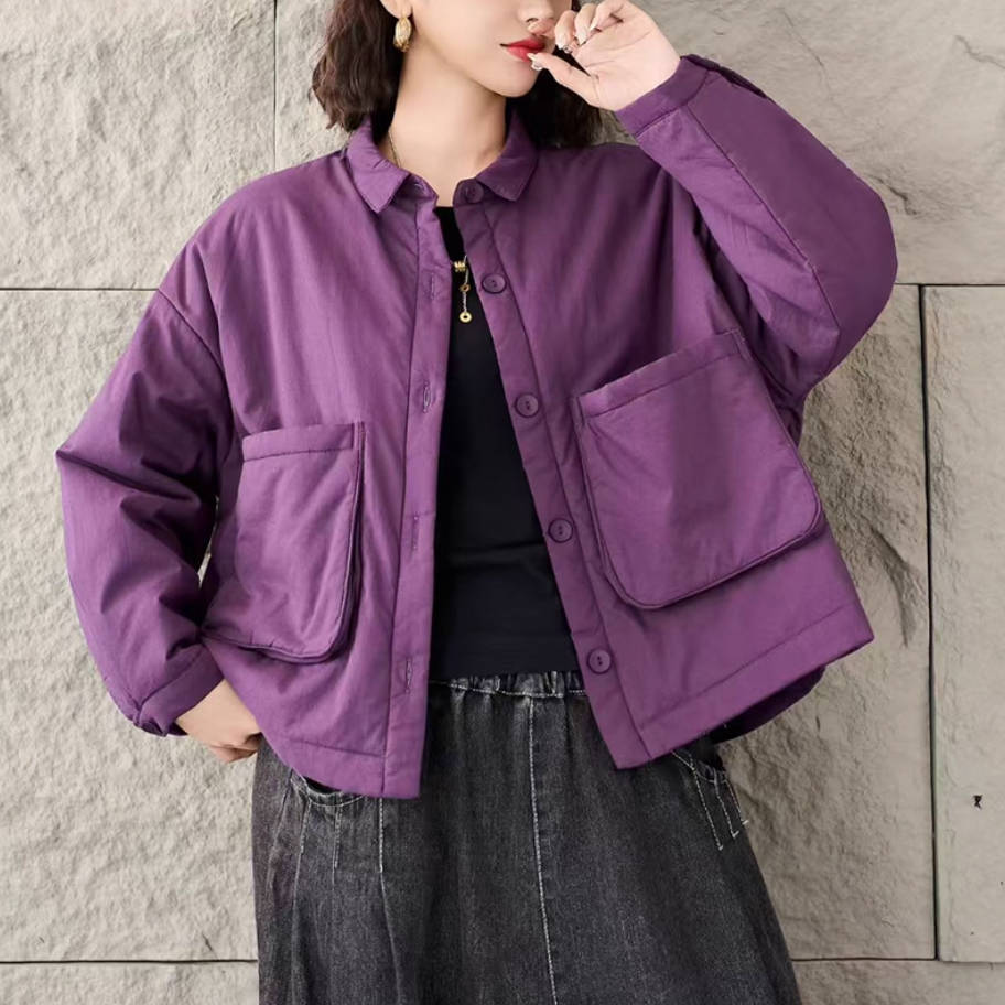 Oversized Cotton Winter Thin Large Pockets Padded Jacket