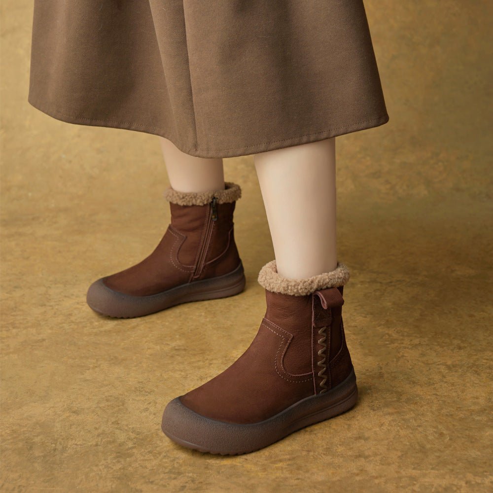 Winter Leather Sueded Warm Fleece-Lined Comfy Casual Boots