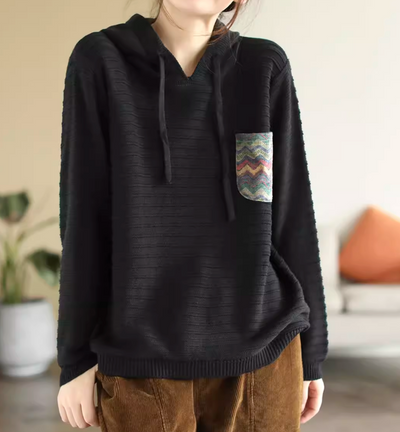 Babakud Women Cotton Knit Hoodie with Pockets