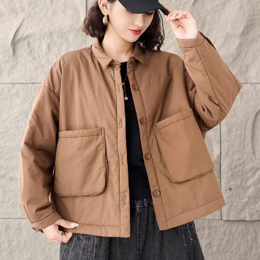 Oversized Cotton Winter Thin Large Pockets Padded Jacket