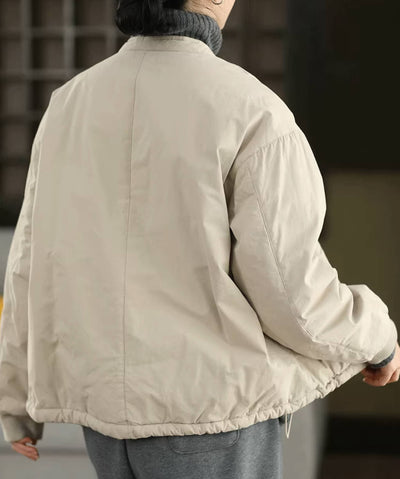 Winter Cotton Round Neck Single-Breasted Warm Cotton-In Coat