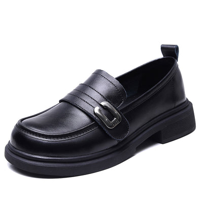 Genuine Leather Retro Classic Shallow Soft Sole Loafer Shoes