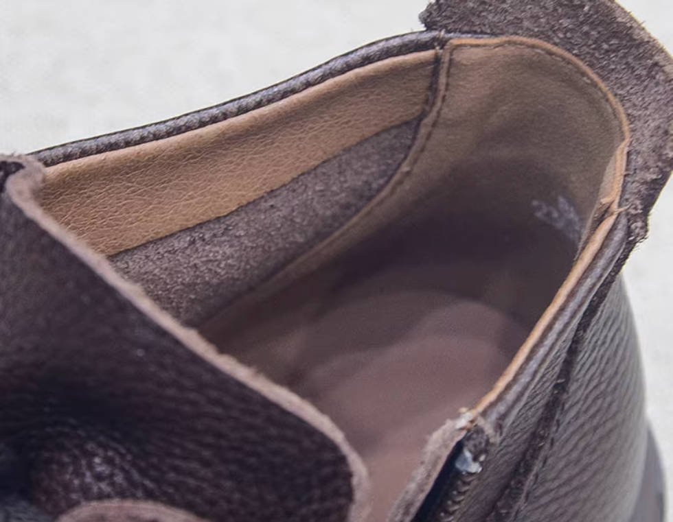 Retro Leather Patchwork Wide Toe Lace-Up Zipper Ankle Boots