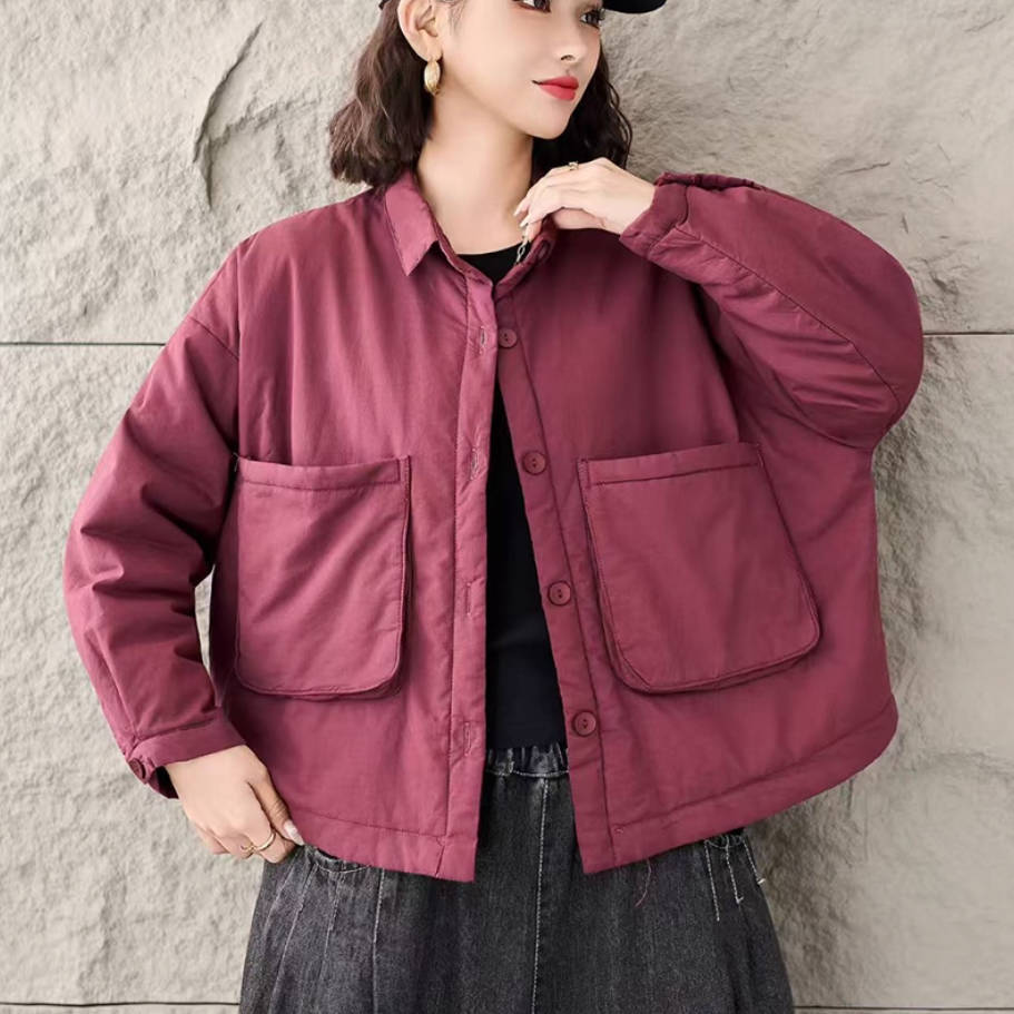 Oversized Cotton Winter Thin Large Pockets Padded Jacket