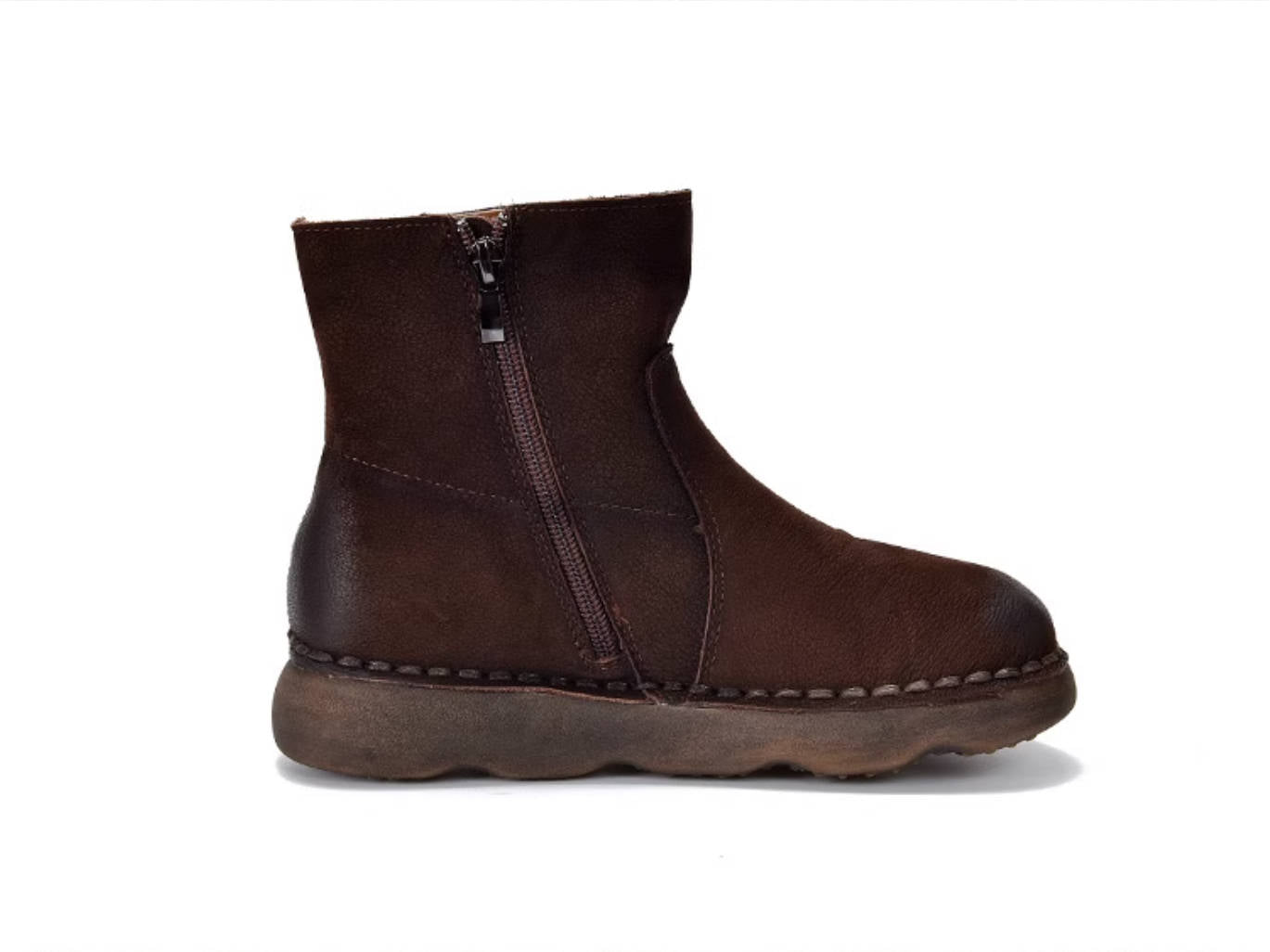 Women Retro Genuine Leather Soft Sole Non-Slip Casual Ankle Boots