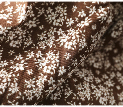 Women Spring Vintage Printed Floral Cotton A-Line Skirt