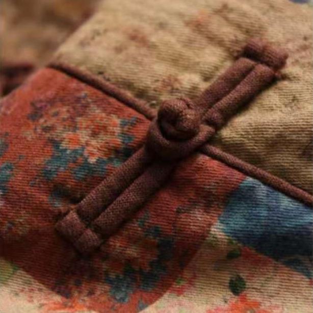 Women Winter Vintage Colorful Printed Quilted Cotton Shirt