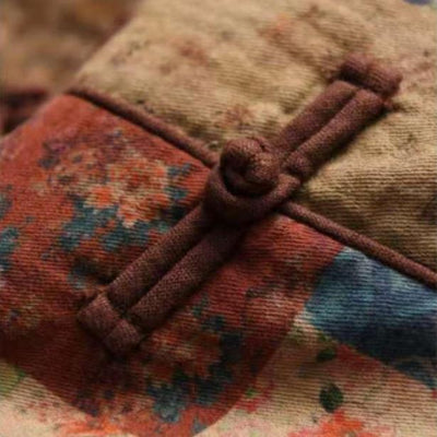 Women Winter Vintage Colorful Printed Quilted Cotton Shirt