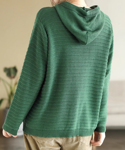 Babakud Women Cotton Knit Hoodie with Pockets