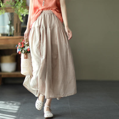 Babakud Women Premium Cotton Linen Long Skirt