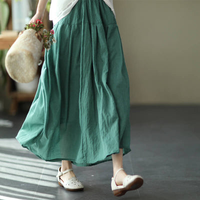 Babakud Women Premium Cotton Linen Long Skirt