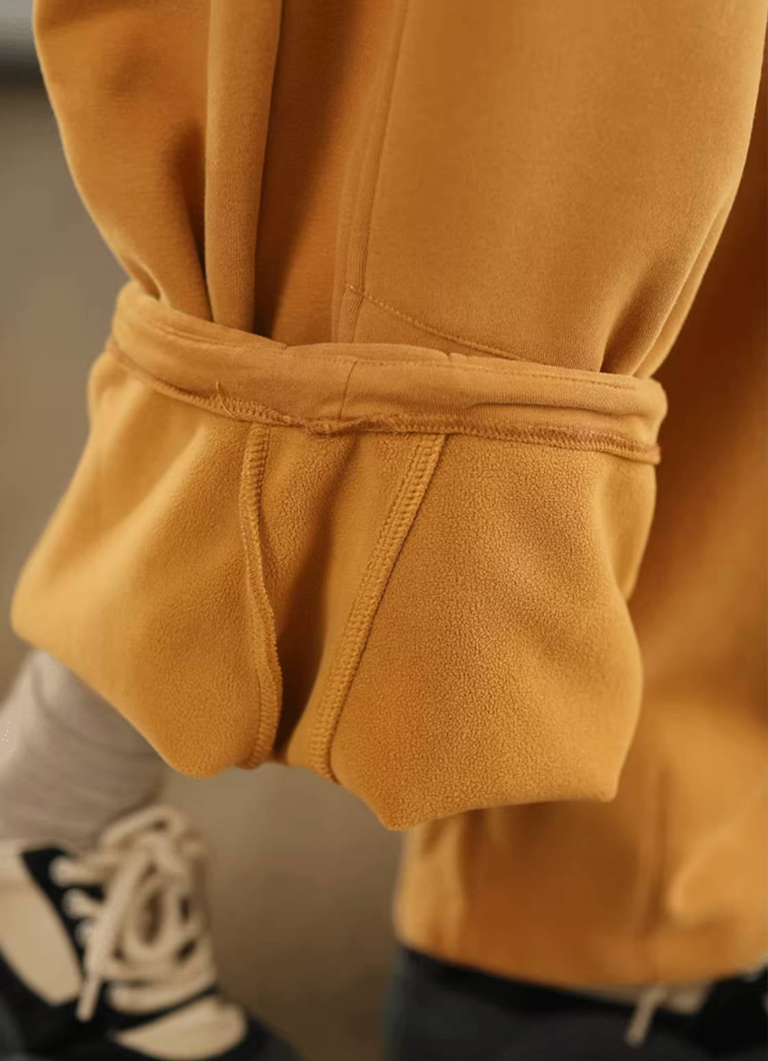 Winter Retro Cotton Thick Solid Color Fleece-Lined Casual Pants