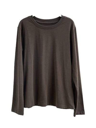 100% Bamboo Cotton Round Neck Soft Embroidered Loose Coffee Overshirt