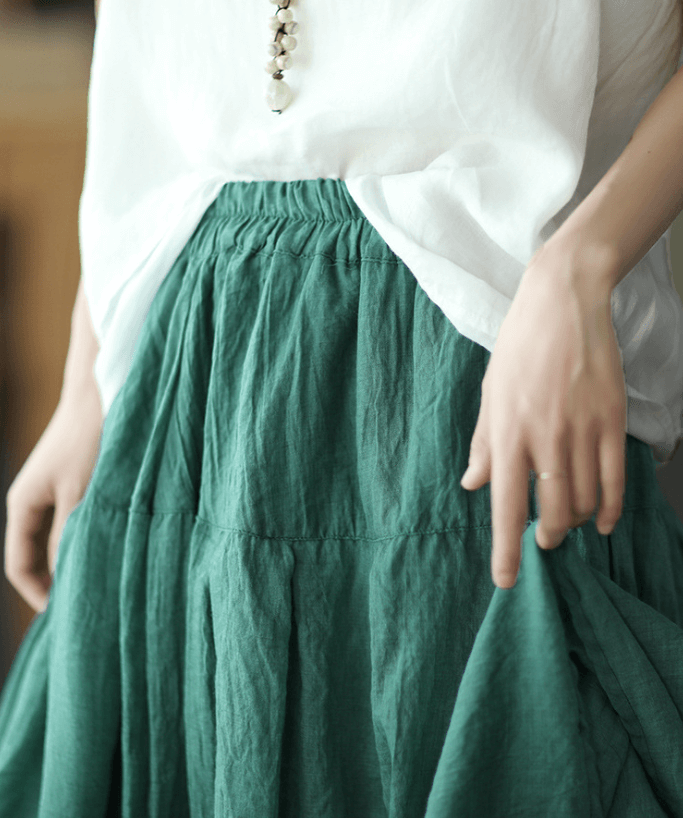 Babakud Women Premium Cotton Linen Long Skirt