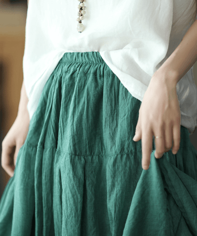 Babakud Women Premium Cotton Linen Long Skirt
