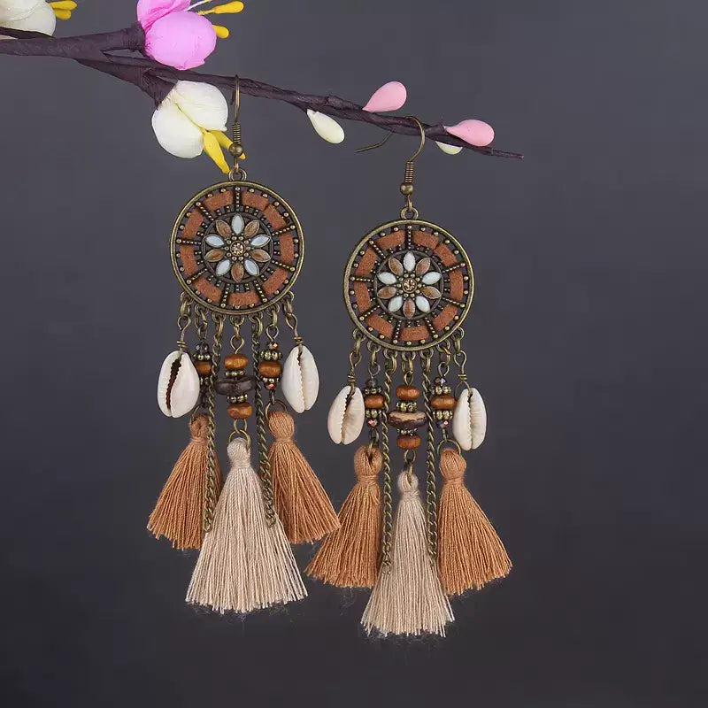 Babakud Women Bohemian Tassel Long Ethnic Style Earrings