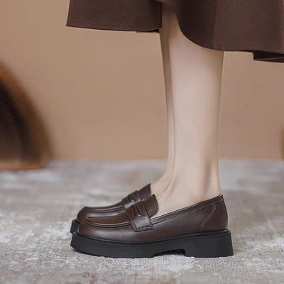 Trendy Genuine Leather Fashion Casual Loafer Flat Shoes