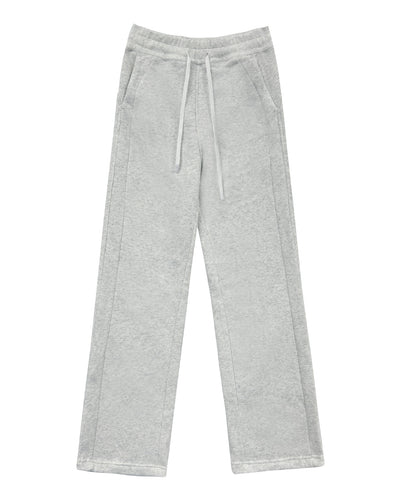 Cotton Casual Sports High Elastic Waist Lace-Up Fleece-Lined Pants