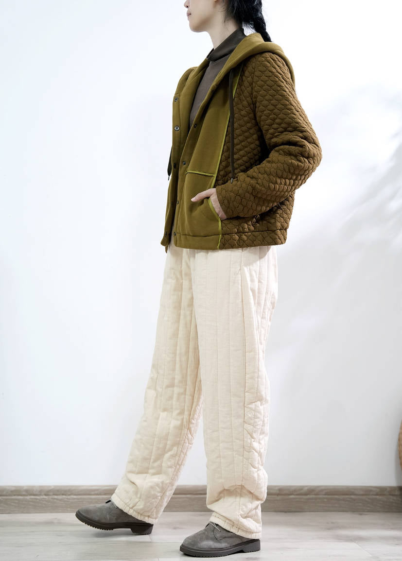 Winter Warm Cotton Patchwork Hoodies Cotton-In Short Coat