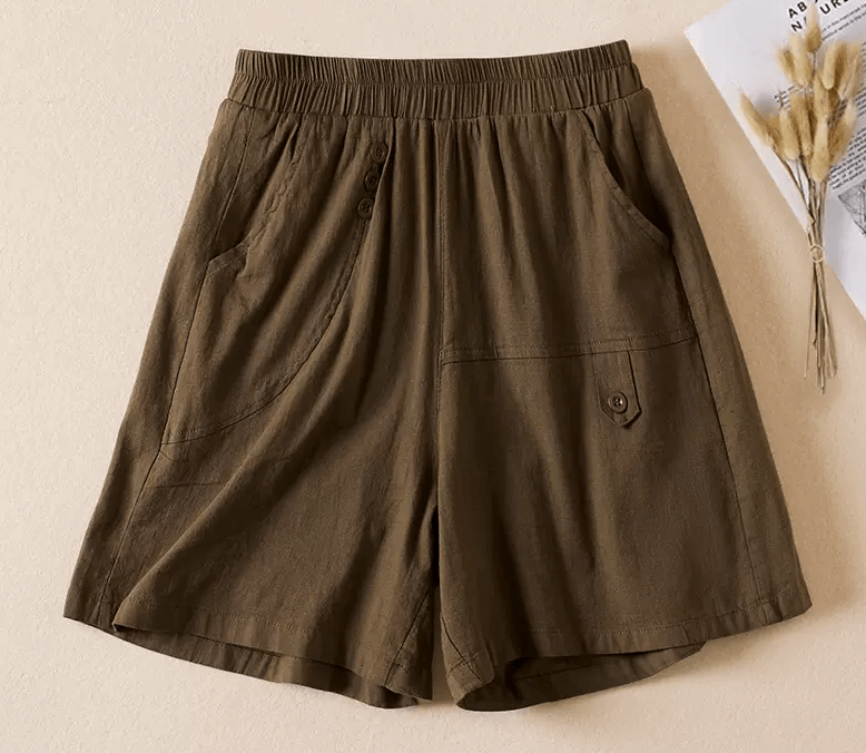 Women Summer Cotton Linen Casual Shorts