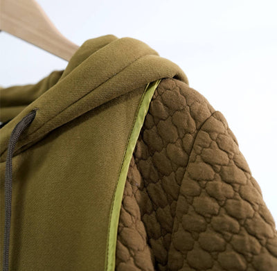 Winter Warm Cotton Patchwork Hoodies Cotton-In Short Coat