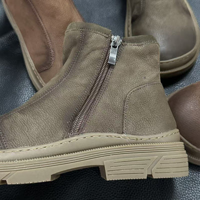 Vintage Top Leather Soft Comfy Zipper Ankle Boots