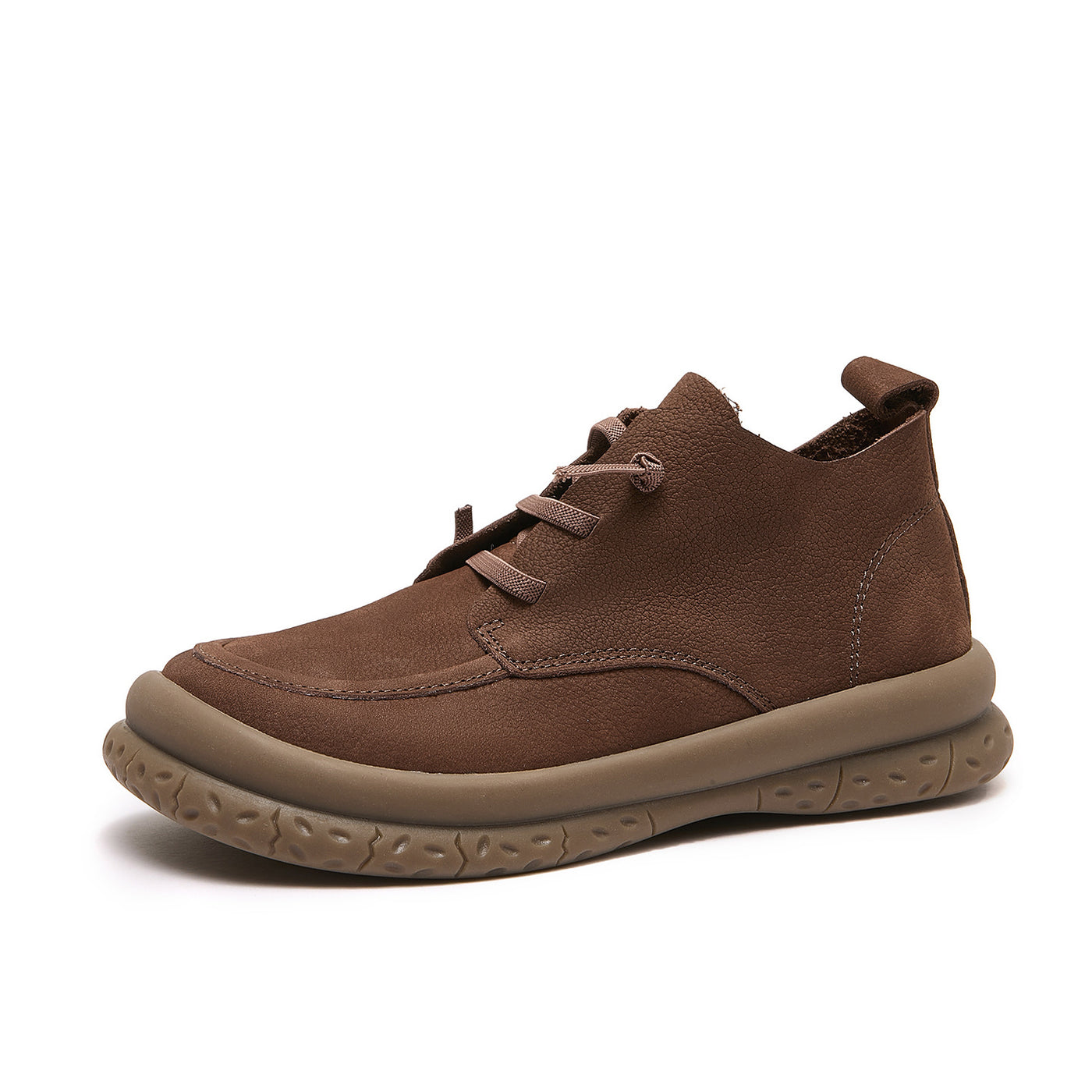 Retro Cowhide Round Toe Soft Flat Sole Slip-On Casual Shoes