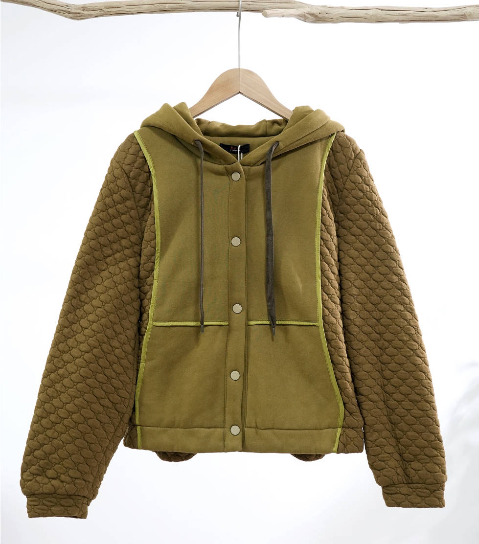 Winter Warm Cotton Patchwork Hoodies Cotton-In Short Coat
