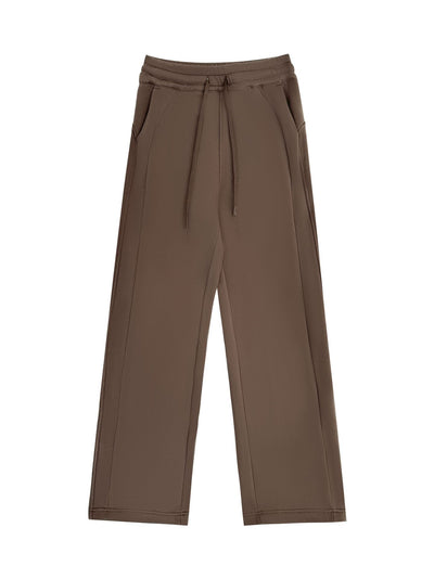 Cotton Casual Sports High Elastic Waist Lace-Up Fleece-Lined Pants