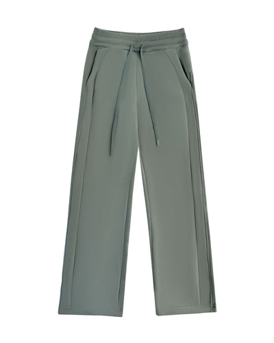 Cotton Casual Sports High Elastic Waist Lace-Up Fleece-Lined Pants