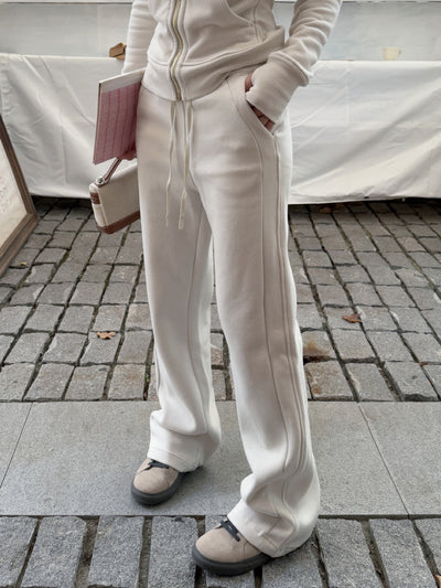 Cotton Casual Sports High Elastic Waist Lace-Up Fleece-Lined Pants