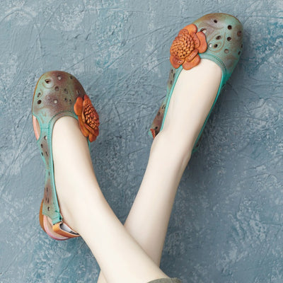 Babakud Women Floral Handmade Retro Roman Sandals