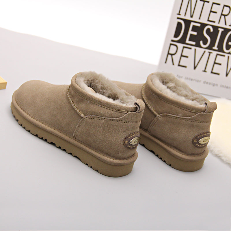 Women Winter Suede Warm Simple Short Snow Boots