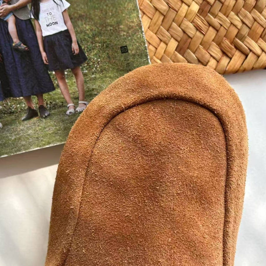 Retro Leather Sueded Casual Soft Sole Flat Shoes