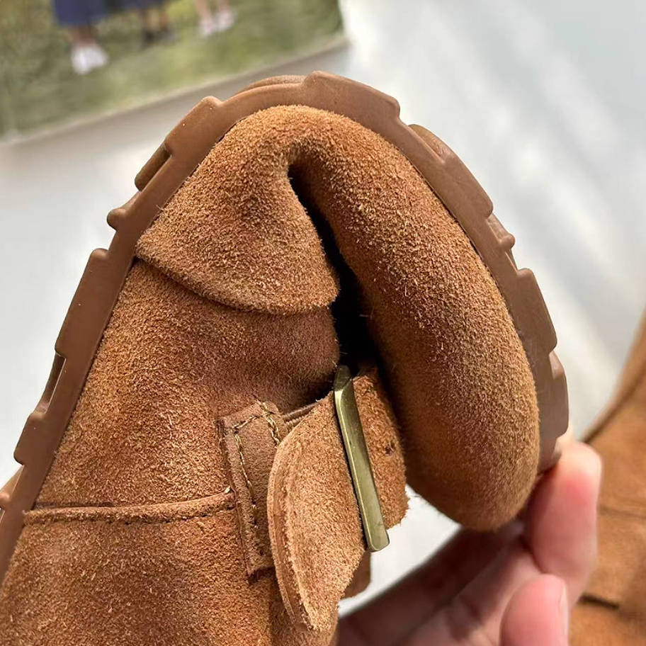 Retro Leather Sueded Casual Soft Sole Flat Shoes