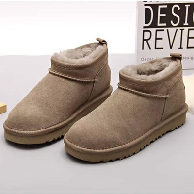 Women Winter Suede Warm Simple Short Snow Boots