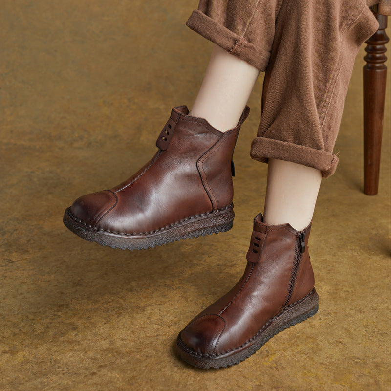 Autumn Winter Round Toe Soft Sole Casual Ankle Boots