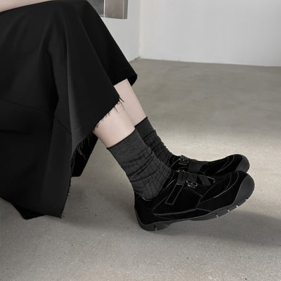 Women Retro Sheepskin Soft Hook Loop Flat Sole Sneakers