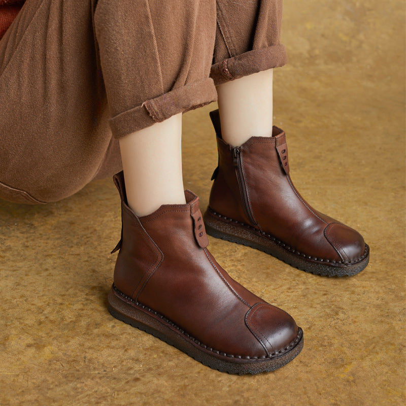 Autumn Winter Round Toe Soft Sole Casual Ankle Boots