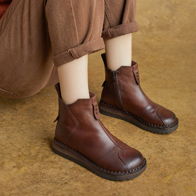 Autumn Winter Round Toe Soft Sole Casual Ankle Boots