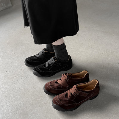 Women Retro Sheepskin Soft Hook Loop Flat Sole Sneakers