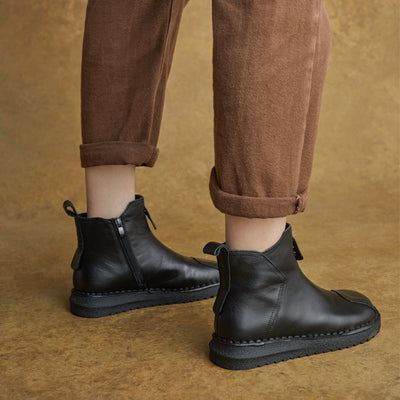 Autumn Winter Round Toe Soft Sole Casual Ankle Boots