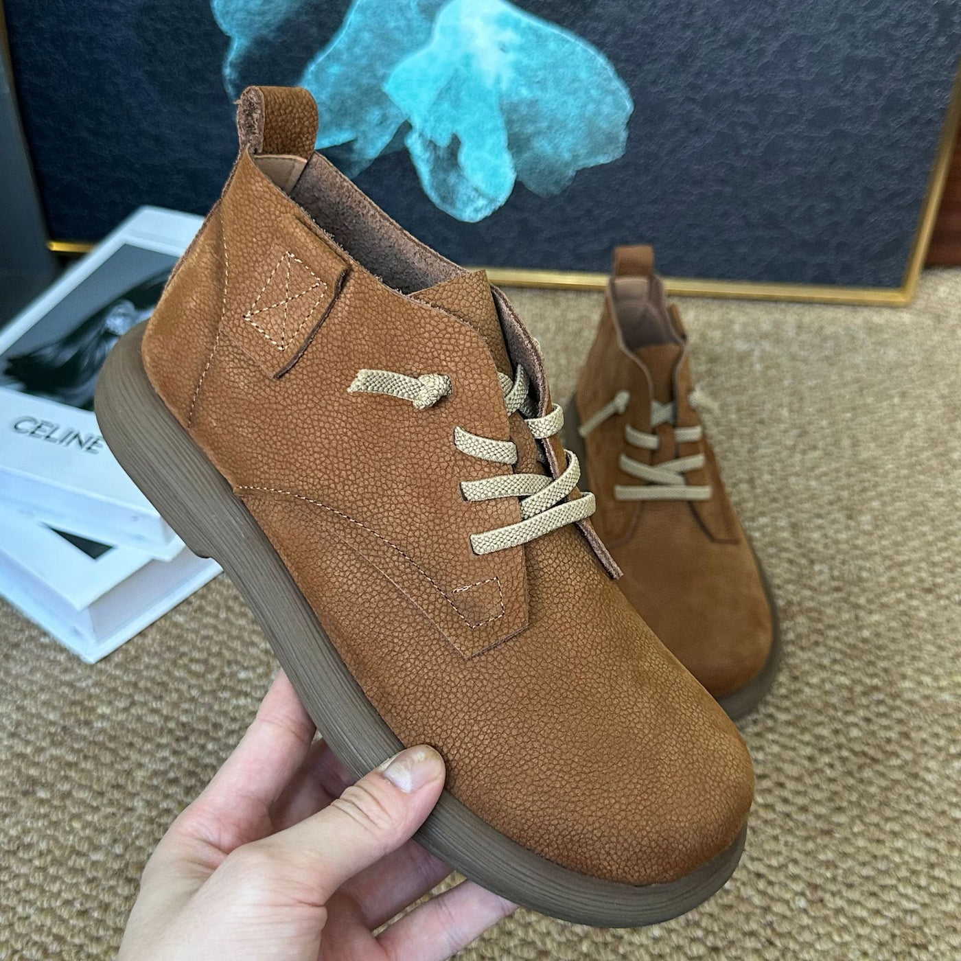 Casual Retro Top Leather Flat Sole Slip-On Ankle Boots