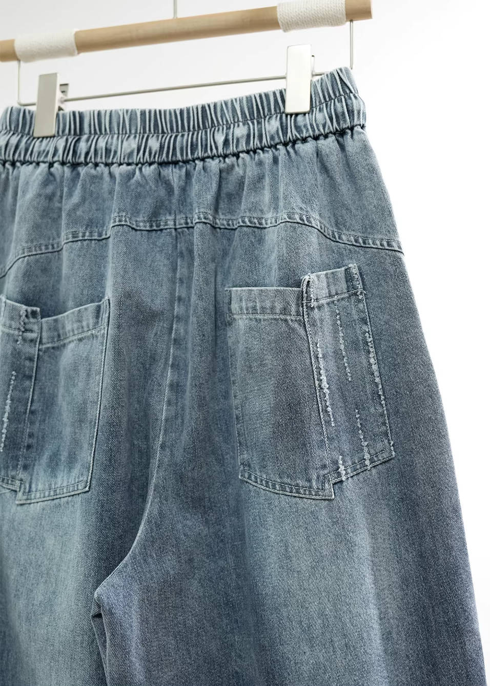 Autumn Denim Retro Casual Loose Elastic Waist Comfy Pants