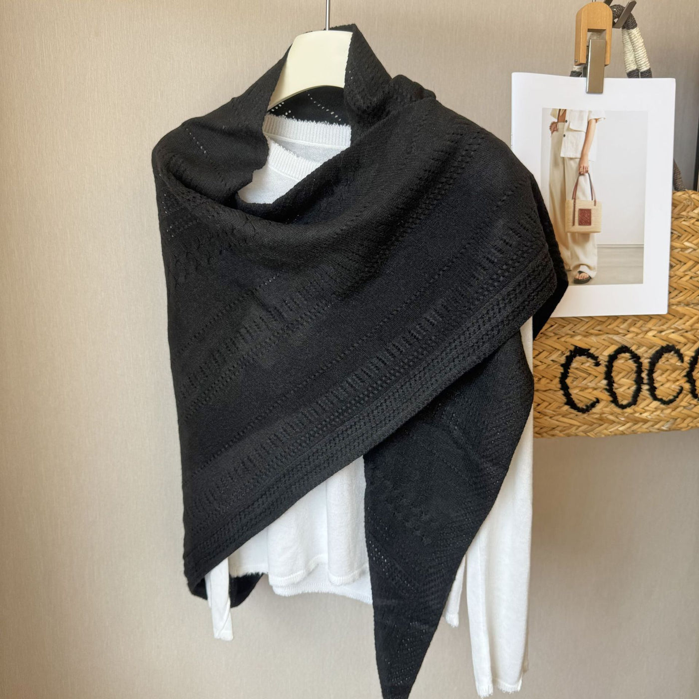 Women Cotton Wool Triangle Scarf Neck Warmer Shawl
